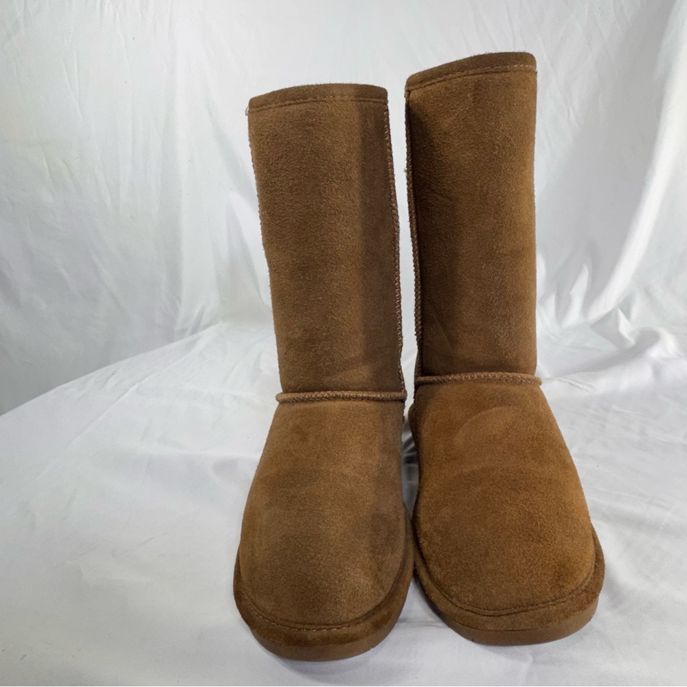 BearPaw Women's Emma  Winter Slip-on Suede Sheepskin Fleece Lined Boots - Picture 4 of 9